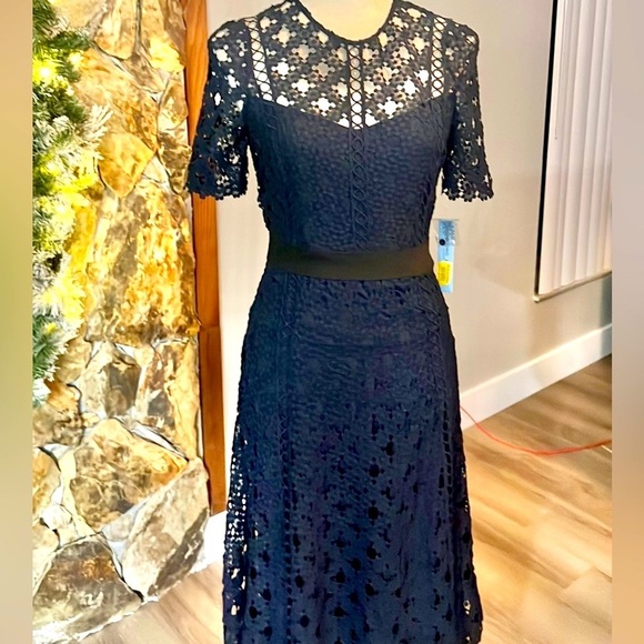 NWT,Antonio Melani Marta Lace Dress in Misty Garden, Exquisite, Cocktail, Size 0 - Picture 1 of 12